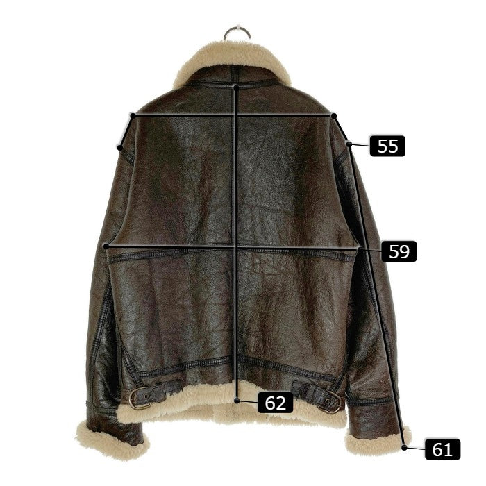 AMERICAN MILITARY WEAR アメリカンミリタリーウェア THE SOURCE社製 B-3 87-610-93 2541-A レザー ボアムートン フライトジャケット ブラウン sizeL 瑞穂店
