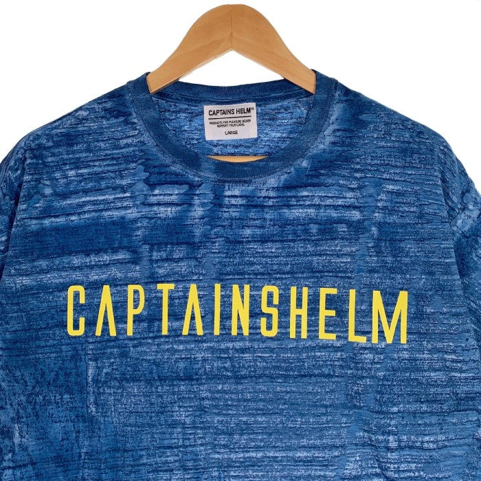 CAPTAINS HELM キャプテンズヘルム 22SS TIE DYE STRIPE TEE タイダイ ストライプ Tシャツ ブルー Size L 福生店