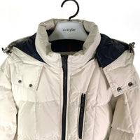 BEAMS HEART ビームス ハート ダウンジャケット ジャケット 上着 Jacket 42-18-0006-413 スクエアキルティング ダウンジャケット フード脱着式 ホワイト sizeL 瑞穂店