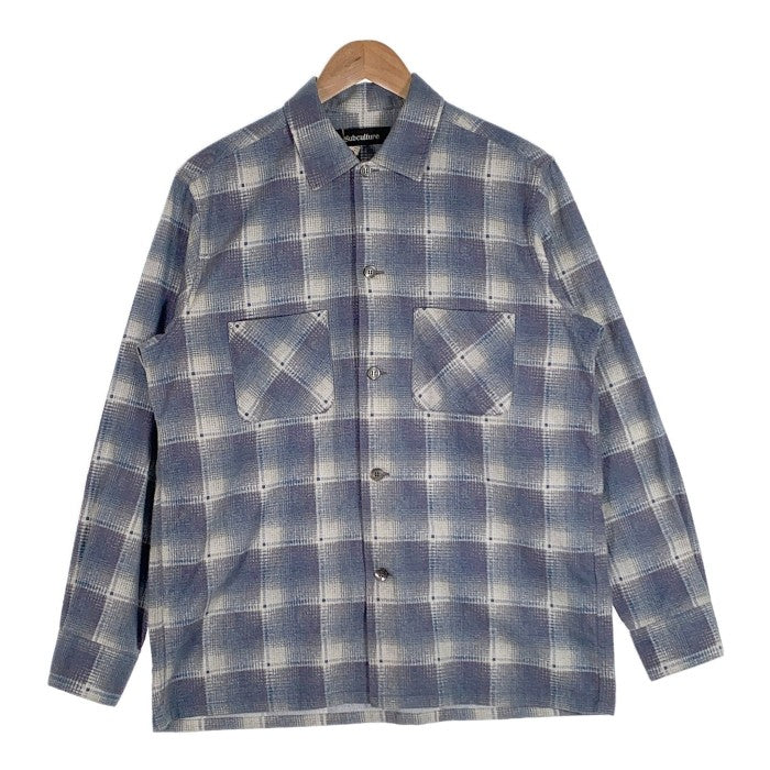 Subculture サブカルチャー 23SS 60'S OMBRE CHEC PRINT NEL SHIRT オンブレチェック プリント フランネルシャツ ブルー SCSH-S2304 Size 2 福生店