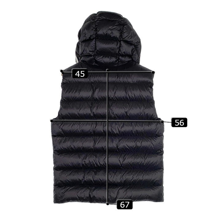 MONCLER モンクレール MONTREUIL GILET フード ジップアップベスト ブラック 21年 Size 4 福生店