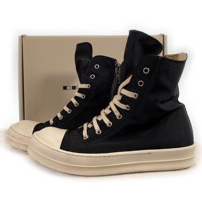 Rick Owens DRKSHDW リックオウエンス ダークシャドウ 18AW SNEAKERS ラモーンズ キャンバス ハイカットスニーカー サイドジップ ブラック DU18F7800 Size 41 福生店