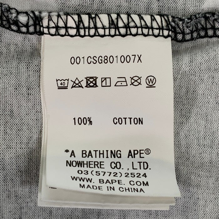 A BATHING APE アベイシングエイプ STA柄 プリントTシャツ ブラック ホワイト Size M 福生店