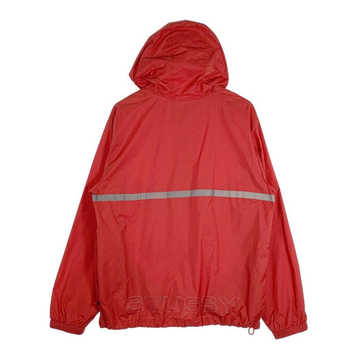 STUSSY ステューシー Contrast Ripstop Anorak コントラストリップストップ アノラック ナイロンジャケット リフレクター レッド Size L 福生店