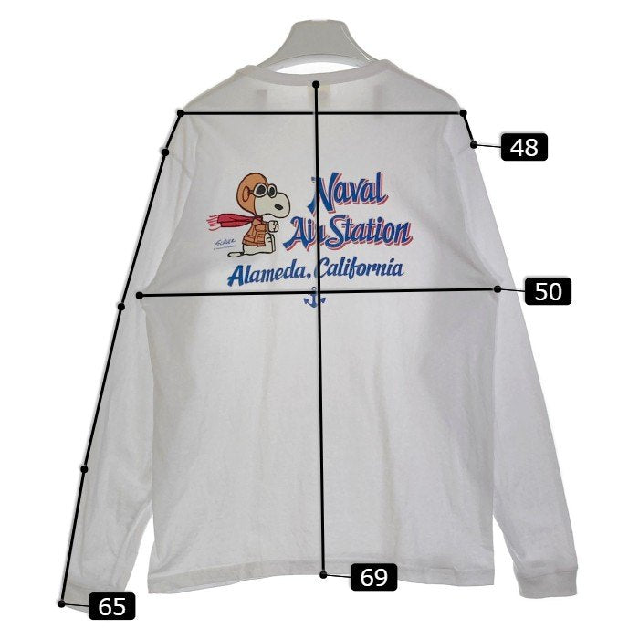 BUZZ RICKSON’S バズリクソンズ PEANUTS プリント ロングスリーブTシャツ ホワイト Size XL 瑞穂店