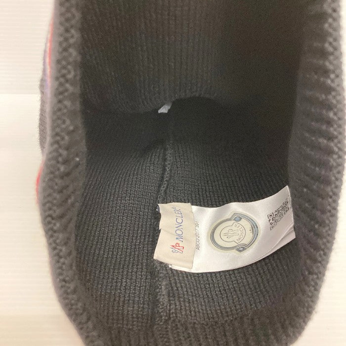 MONCLER モンクレール BERRETTO KNIT CAP ロゴワッペン付き ウール100％ ニット帽 ニットキャップ ブラック瑞穂店