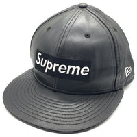 SUPREME シュプリーム 15AW New Era ニューエラ 59FIFTY Leather Box Logo Cap レザー ボックスロゴ  キャップ ブラック Size 7 3/8(58.7cm) 福生店