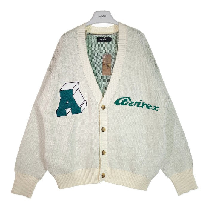 AVIREX アヴィレックス COTTON KNIT CARDIGAN CIRCLE LOGO サークルロゴ コットンカーディガン ホワイト sizeM 瑞穂店