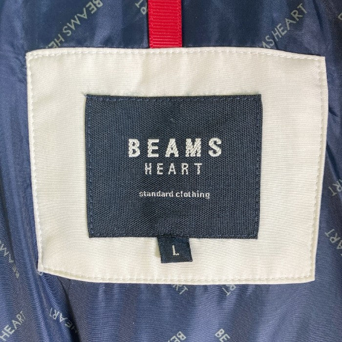 BEAMS HEART ビームス ハート ダウンジャケット ジャケット 上着 Jacket 42-18-0006-413 スクエアキルティング ダウンジャケット フード脱着式 ホワイト sizeL 瑞穂店