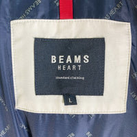 BEAMS HEART ビームス ハート ダウンジャケット ジャケット 上着 Jacket 42-18-0006-413 スクエアキルティング ダウンジャケット フード脱着式 ホワイト sizeL 瑞穂店