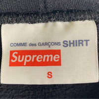 SUPREME シュプリーム 18AW COMME des GARCONS コムデギャルソン Split Box Logo Hooded Sweatshirt スプリットボックスロゴ プルオーバースウェットパーカー ブラック Size S 福生店