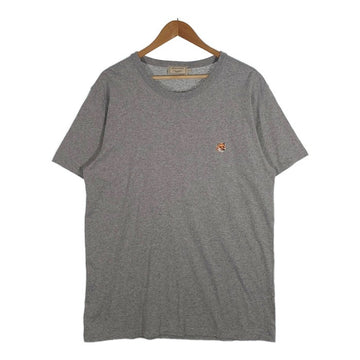MAISON KITSUNE メゾンキツネ ワンポイント ワッペン Tシャツ グレー Size XL 福生店