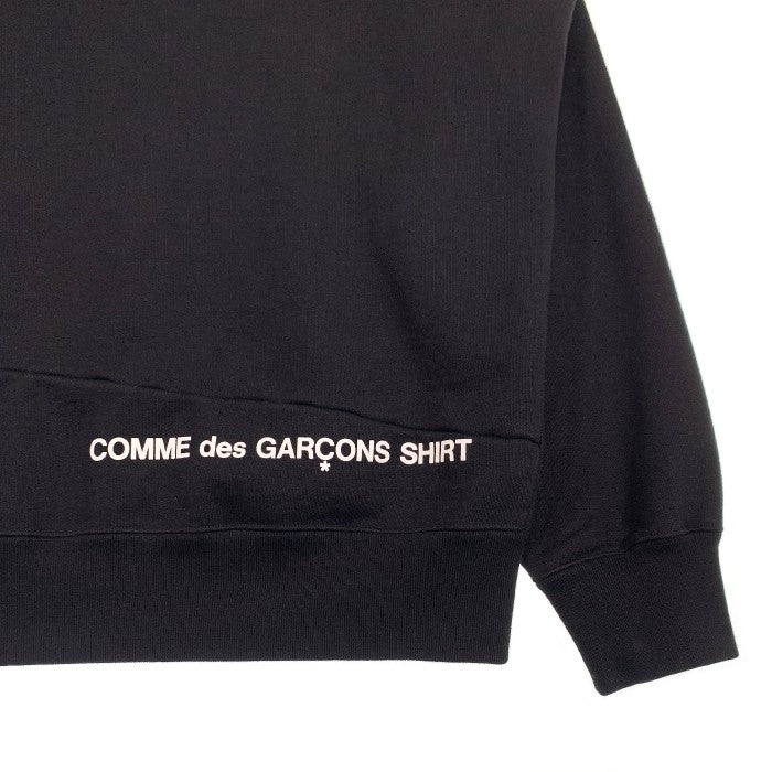 SUPREME シュプリーム 18AW COMME des GARCONS SHIRT コムデギャルソンシャツ Split Box Logo Hooded Sweatshirts スプリット ボックスロゴ スウェットパーカー ブラック Size M 福生店