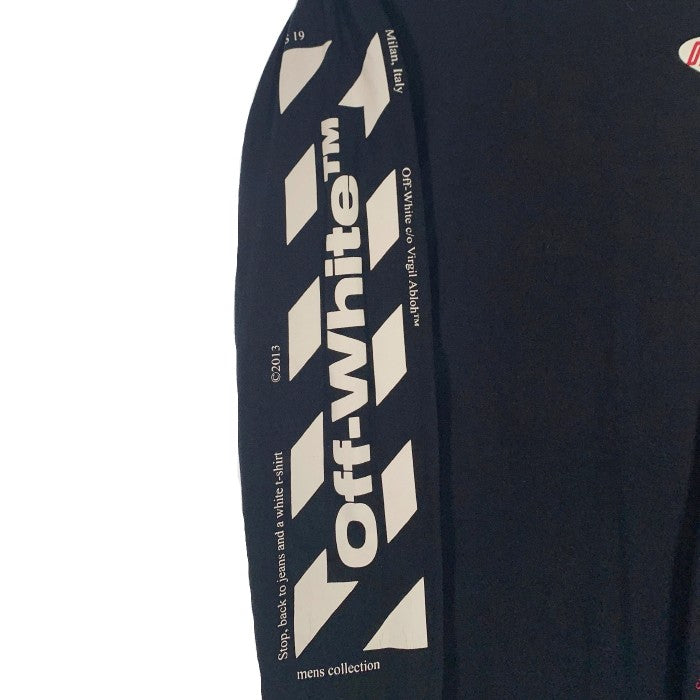 OFF-WHITE オフホワイト 19SS DIAG SPLIT LOGO L/S TEE ダイアゴナルスプリットロゴ ロングスリーブ Tシャツ ブラック OMAB001S19185006 Size L 福生店