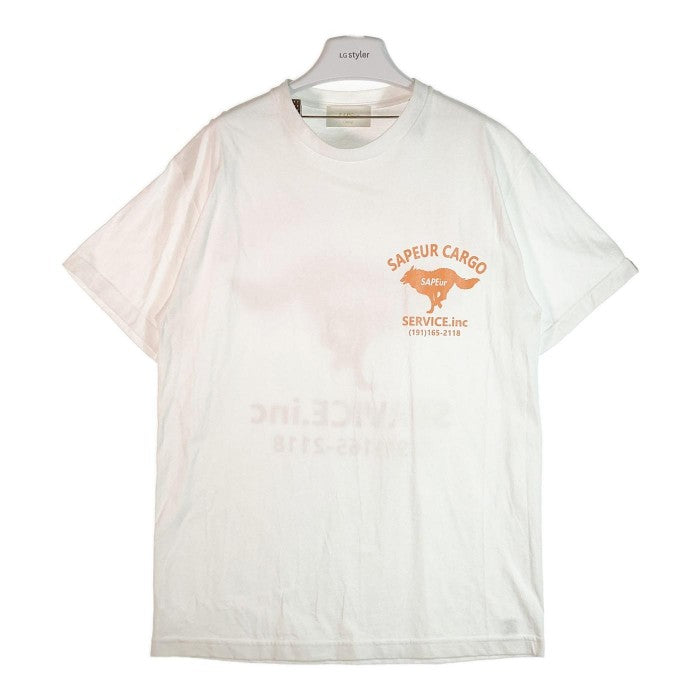 SAPEur サプール SAPEUR CARGO SERVICE プリント 半袖 Tシャツ ホワイト sizeL 瑞穂店