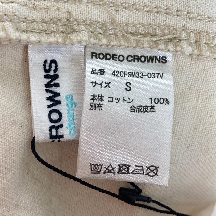 RODEO CROWNS ロデオクラウンズ タグ付き ショルダーFレザーサロペット ホワイト sizeS 瑞穂店