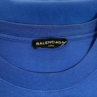 BALENCIAGA バレンシアガ 18SS オーバーサイズ ポケット Tシャツ バックプリント ブルー 508218 TYK67 Size XS 福生店
