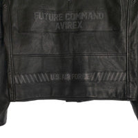 AVIREX アヴィレックス COMAND SINGLE RIDERS コマンドシングルライダースジャケット ラムレザー ブラック 6111037 Size M 福生店