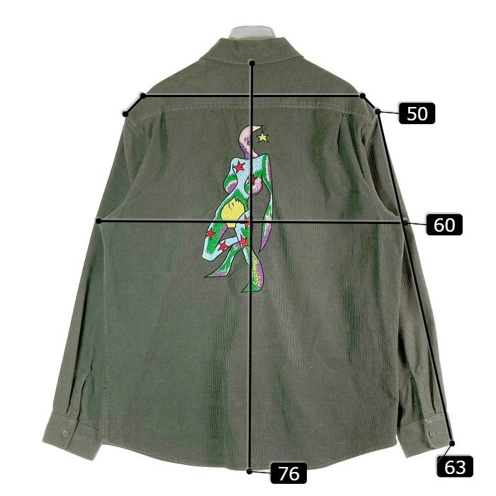 SUPREME シュプリーム 21AW Gonz Corduroy Work Shirt ゴンズ刺繍コーディロイワークシャツ カーキ sizeL 瑞穂店