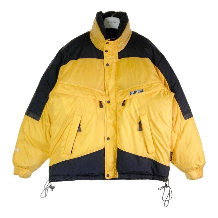 BEAR ベアー リバーシブル ダウンジャケット イエロー×ブラック sizeM 瑞穂店