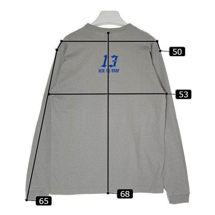 BUZZ RICKSON’S バズリクソンズ 13th RECONNAISSANCE.SQ. プリント ロングスリーブTシャツ グレー Size XL 瑞穂店