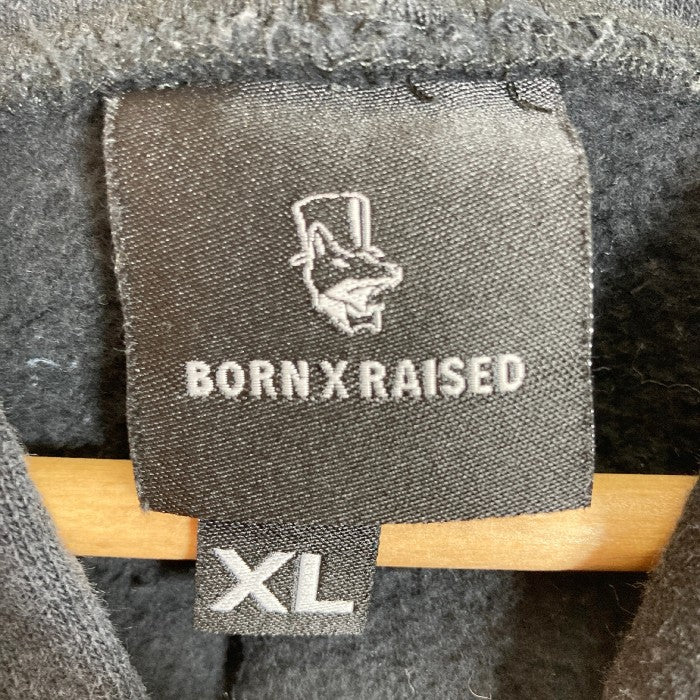 BORN X RAISED ボーンアンドレイズド プリント パーカー ブラック sizeXL 瑞穂店