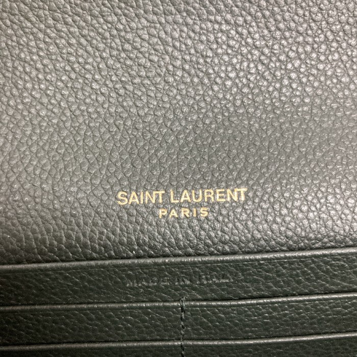 SAINT LAURENT サンローラン レザーロングウォレット 長財布 ダークグリーン CFP414567 瑞穂店