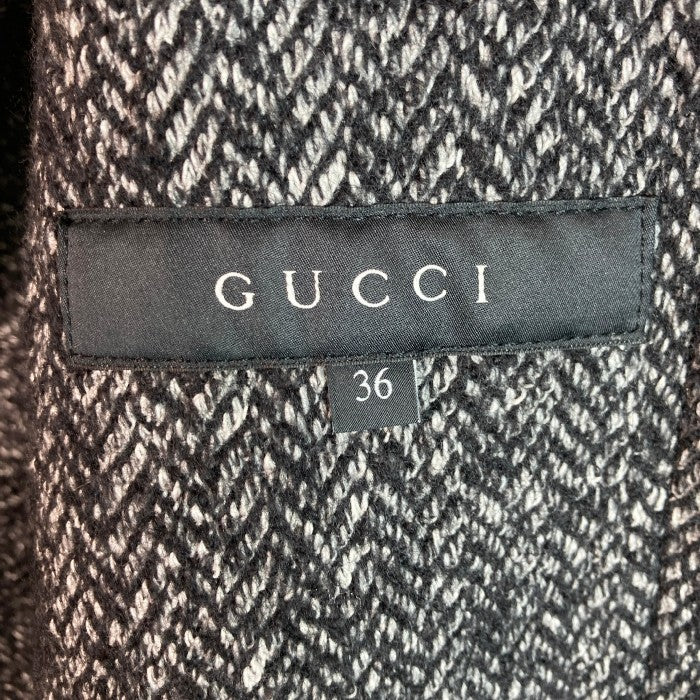 GUCCI グッチ ウール ダッフルコート 白黒 size36 瑞穂店