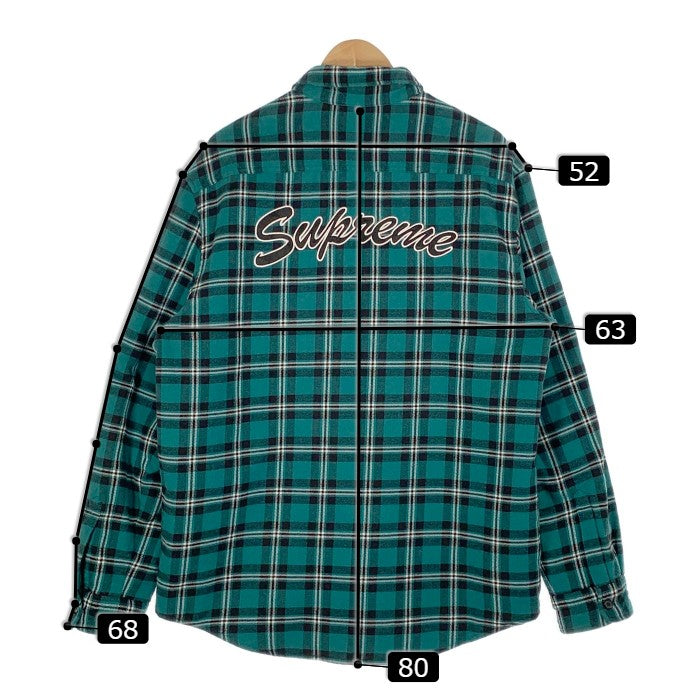 SUPREME シュプリーム 19AW Quilted Arc Logo Flannel Shirt キルテッド アーチロゴ フランネルシャツ グリーン Size XL 福生店