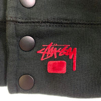 STUSSY ステューシー スウェットスタジャン カーディガン ワッペン ブラック sizeM 瑞穂店