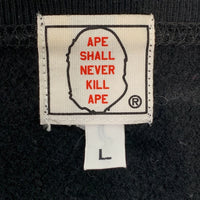 A BATHING APE アベイシングエイプ ラインストーン スウェット クルーネック トレーナー 半袖 ブラック Size L 福生店