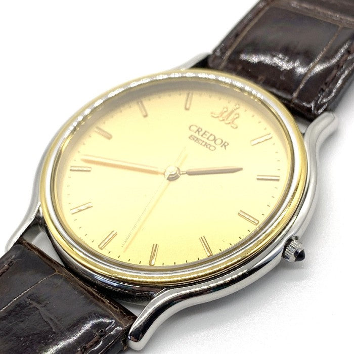 SEIKO セイコー CREDOR クレドール クォーツ 腕時計 18KT SS 8J81-6B00 ゴールド 純正ベルト クロコブラウン 福生店