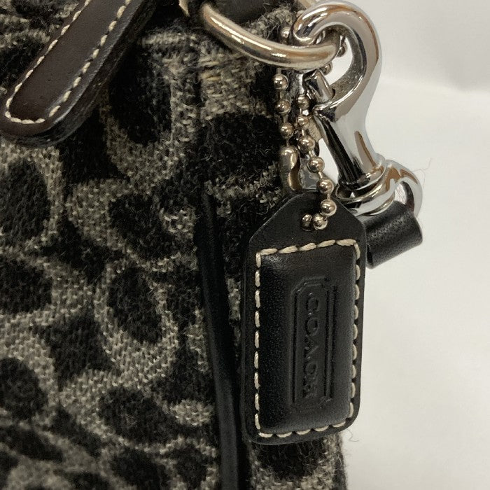 COACH コーチ 8132 シグネチャー ウール アクセサリーポーチ ミニバッグ ブラック 瑞穂店