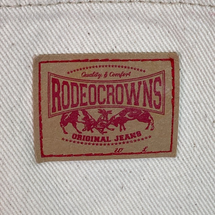 RODEO CROWNS ロデオクラウンズ タグ付き ショルダーFレザーサロペット ホワイト sizeS 瑞穂店