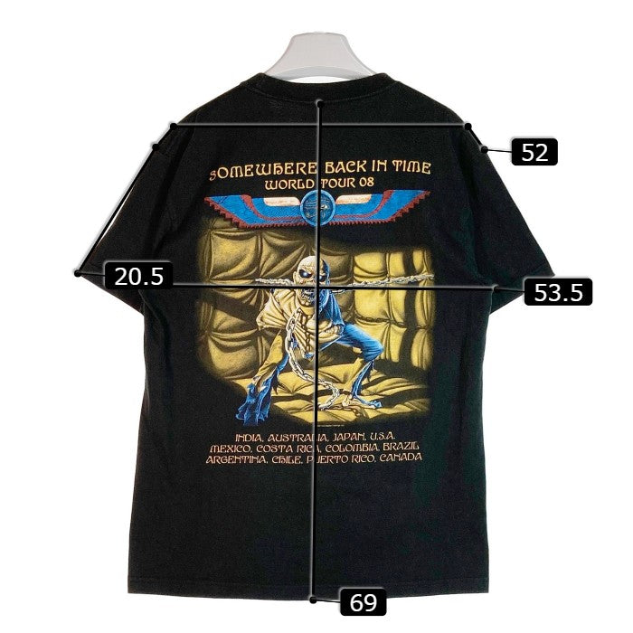 IRON MAIDEN アイアンメイデン ワールドツアー 2008 SOME WAERE BACK IN TIME ブラック sizeL 瑞穂店
