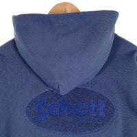 Schott ショット HOODED SWEAT OVAL CHENILLE LOGO プルオーバースウェットパーカー 刺繡 ロゴワッペン ネイビー Size M 福生店